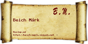 Beich Márk névjegykártya
